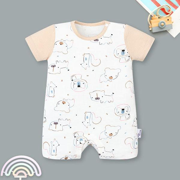 Bodysuit tay ngắn hoạ tiết BabyMommy 191025 màu be